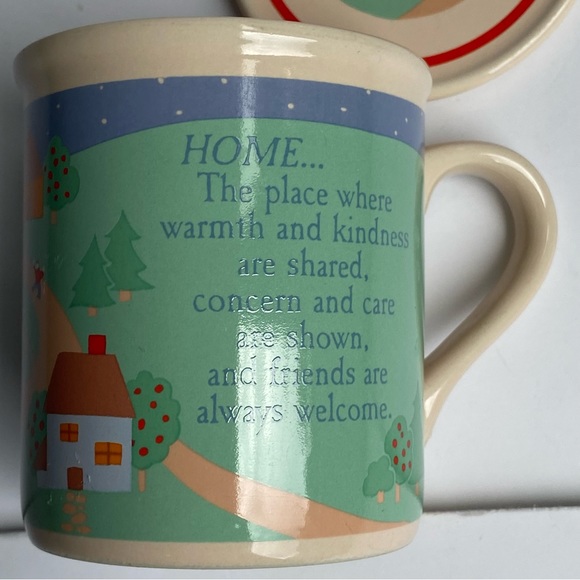 Hallmark Mug Mates Lid Coaster Coffee Tea  Vintage 1988 Home Kindness Friends - Picture 3 of 16